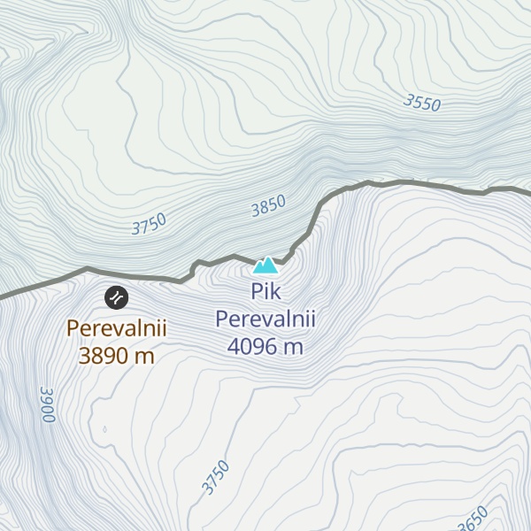 Map of Pik Perevalnii