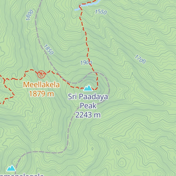 Map of Sri Paadaya Peak