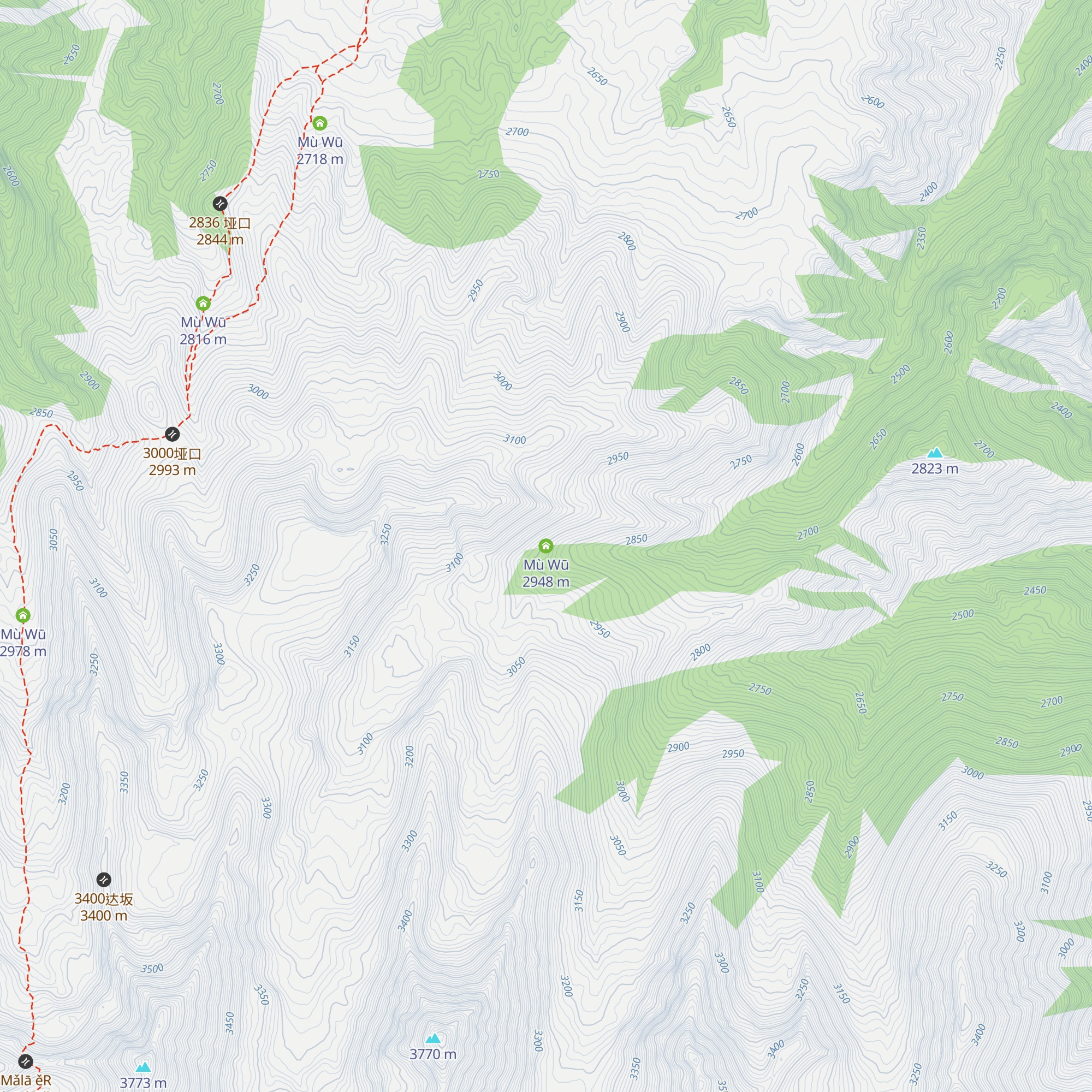 Mù Wū map