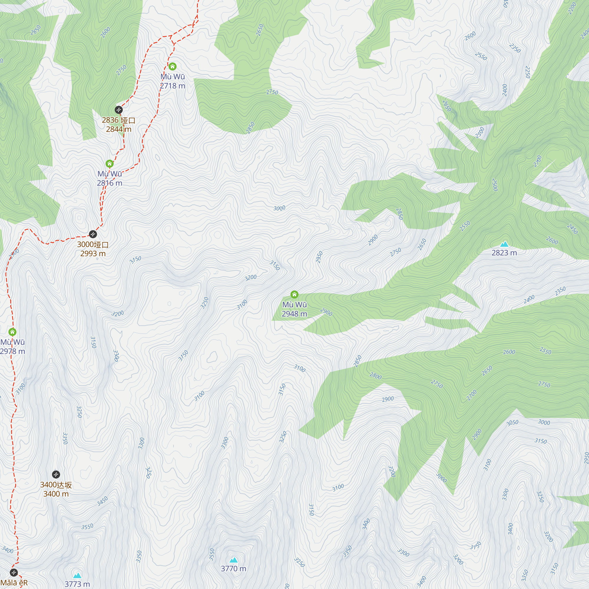 Mù Wū map