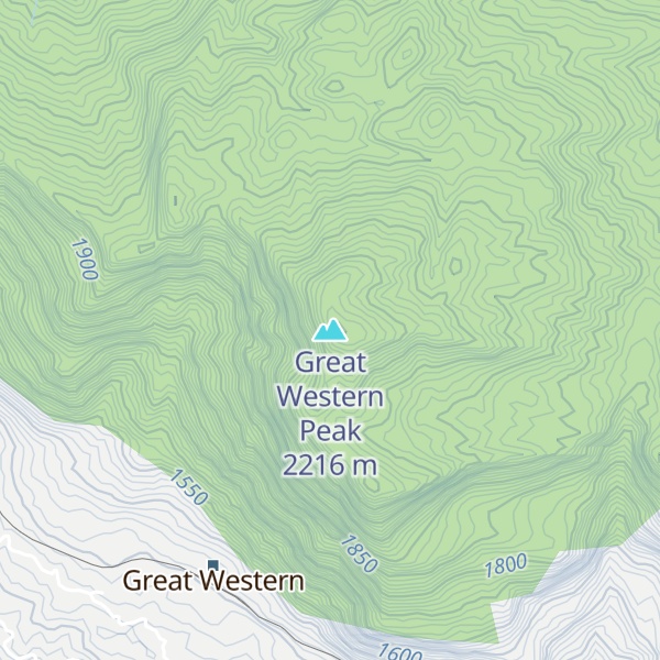Map of Great Western Peak