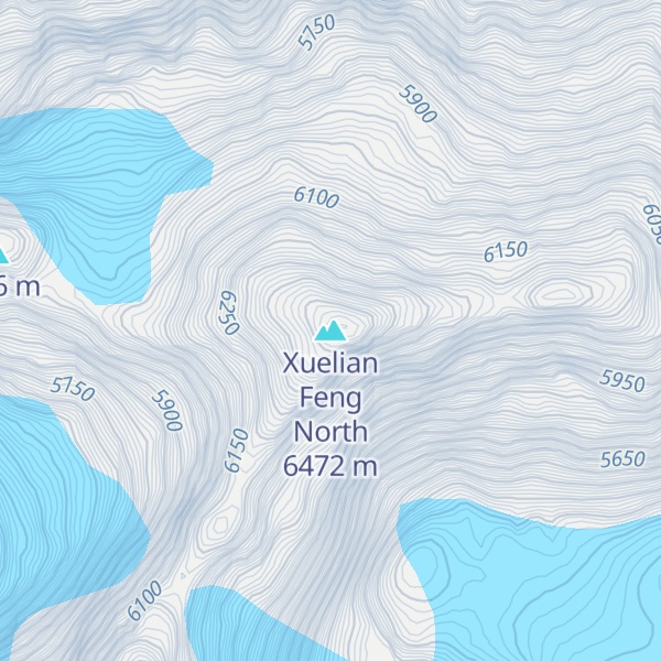 Map of Xuelian Feng North
