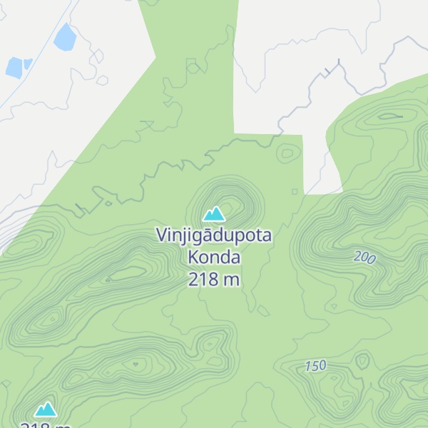 Map of Vinjigādupota Konda