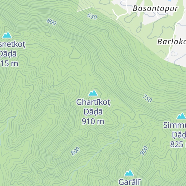 Map of Gharti̇̄koṭ Ḍā̃ḍā