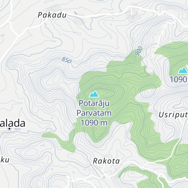 Map of Potarāju Parvatam