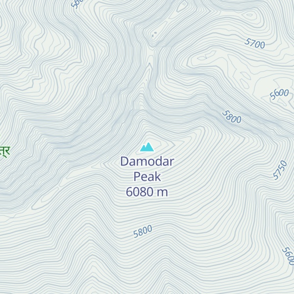 Map of Damodar Peak