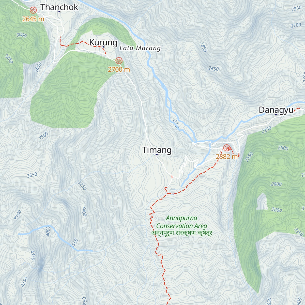 Manaslu hotel map