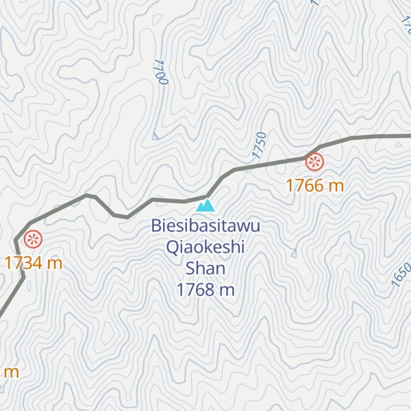 Map of Biesibasitawu Qiaokeshi Shan