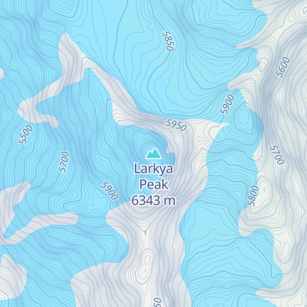 Map of Larkya Peak