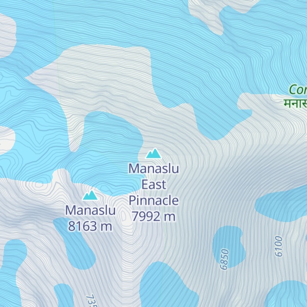 Map of Manaslu East Pinnacle