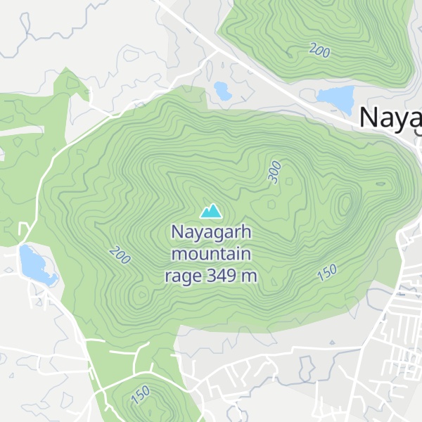 Map of Nayagarh mountain rage