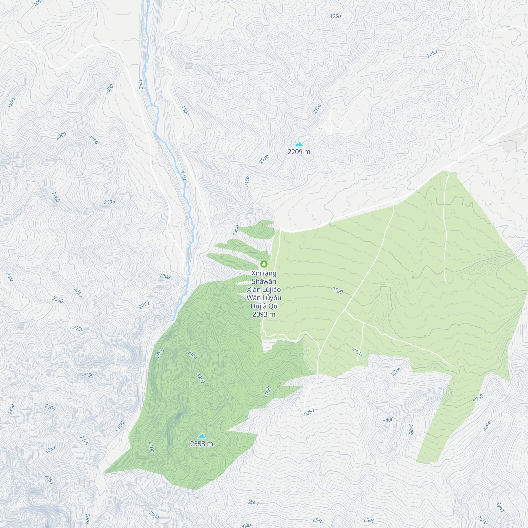 Xīnjiāng Shāwān Xiàn Lùjiǎo Wān Lǚyóu Dùjià Qū map