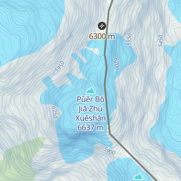 Map of Pǔěr Bō Jiā Zhú Xuěshān