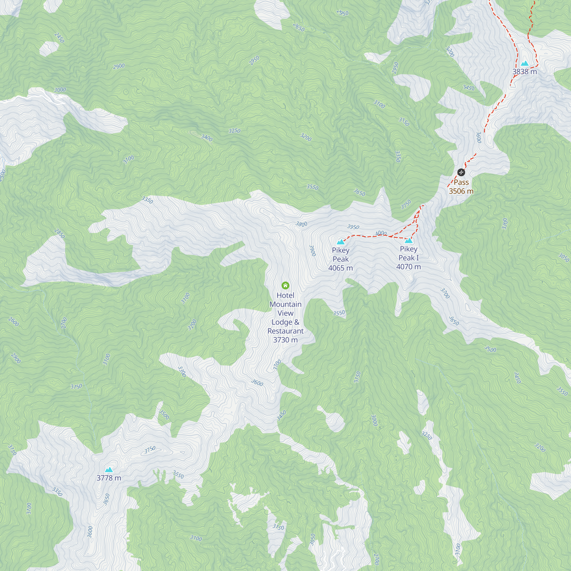 Hotel Mountain View Lodge & Restaurant map