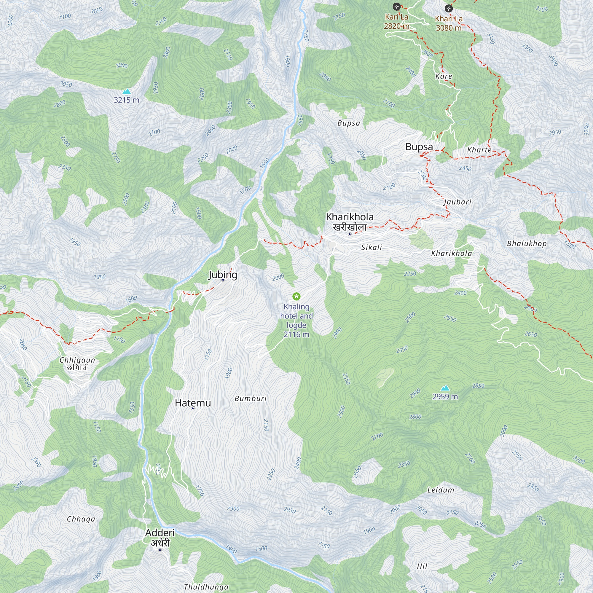 Khaling hotel and logde map