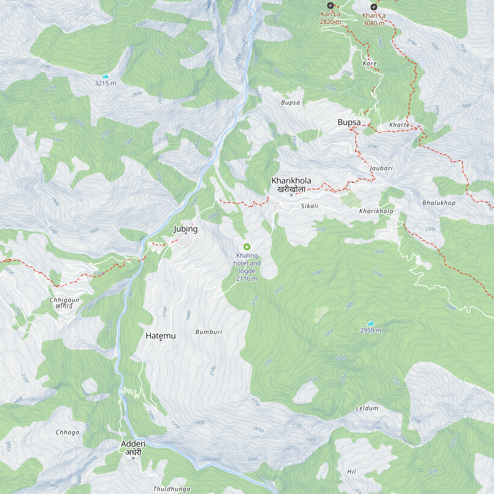 Khaling hotel and logde map