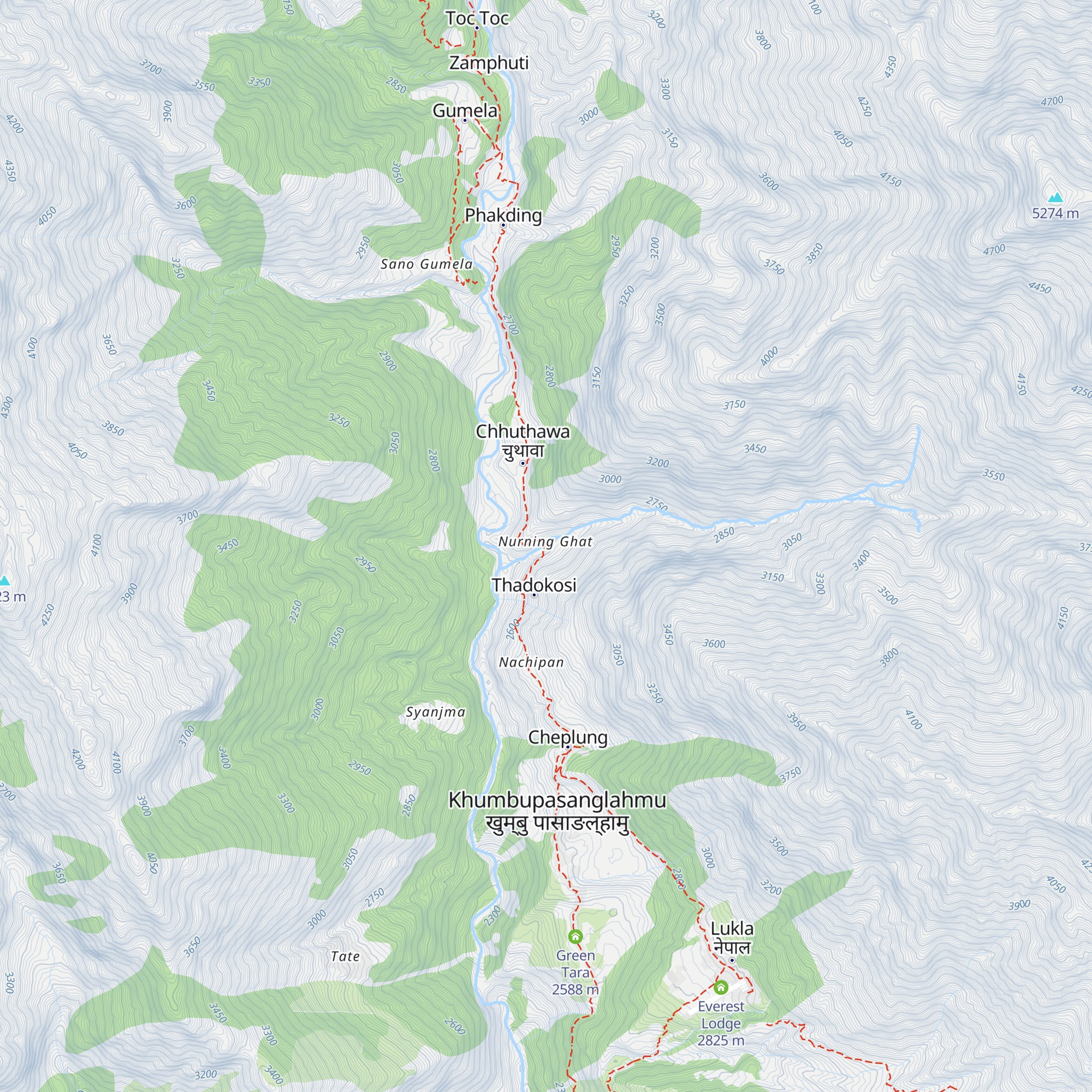 Mountain Kusum Khangkari map