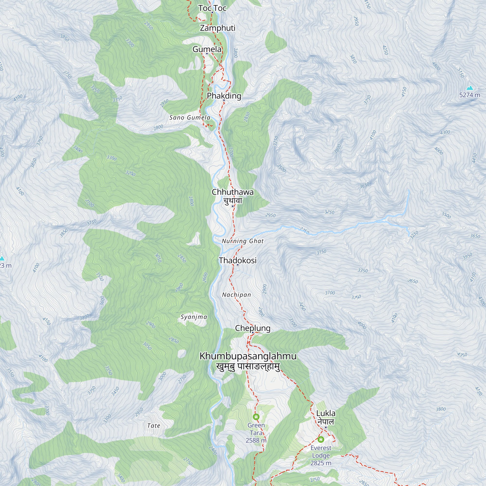 Mountain Kusum Khangkari map