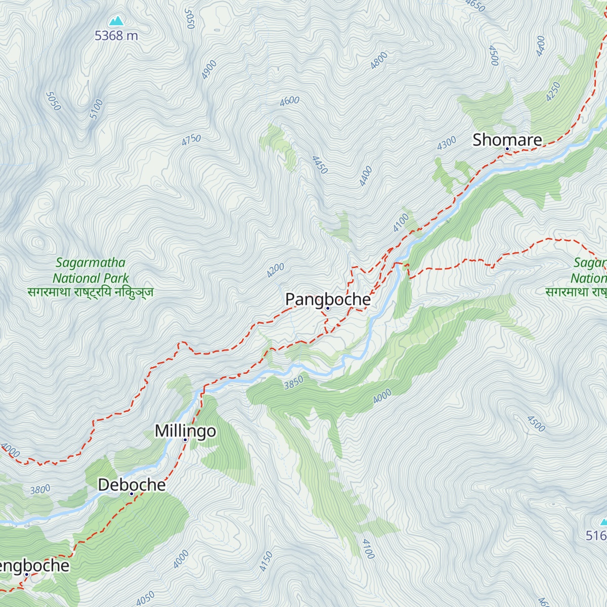Pangboche map