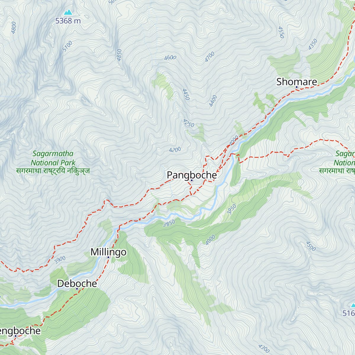 Pangboche map