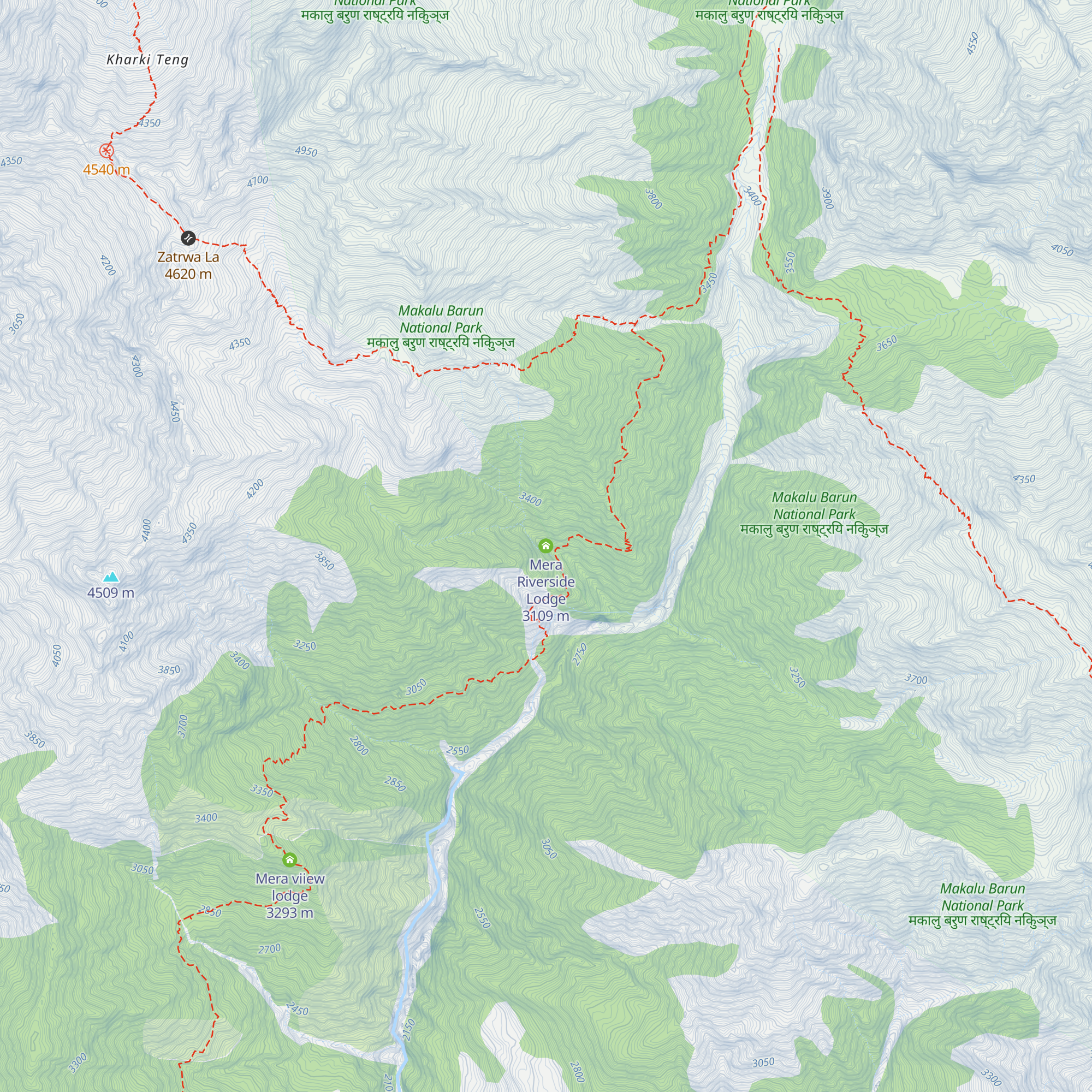 Mera Riverside Lodge map