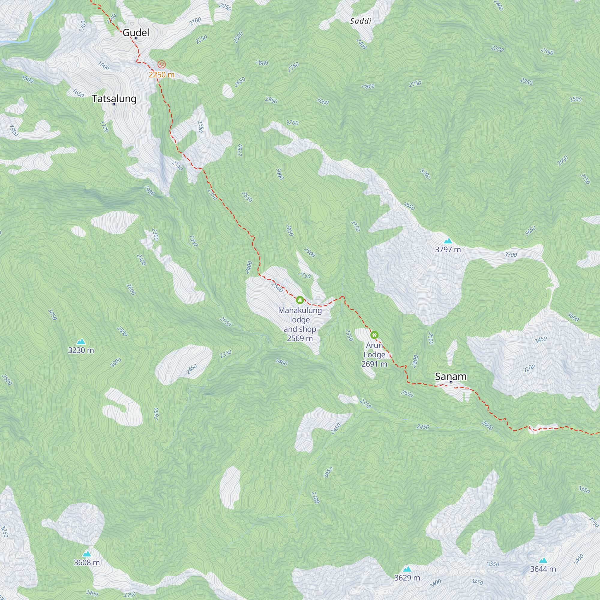 Mahakulung lodge and shop map