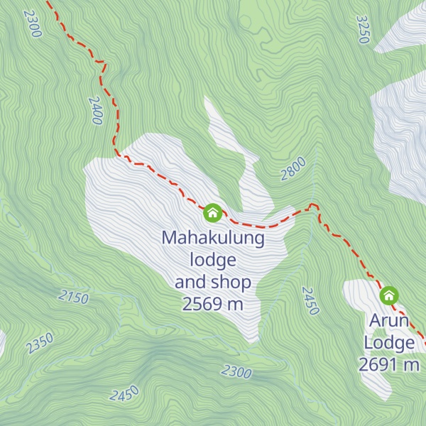 Map of Mahakulung lodge and shop