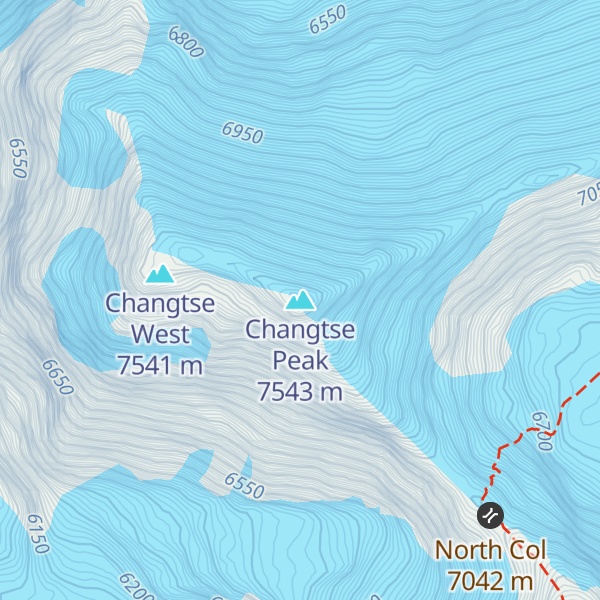 Map of Changtse Peak