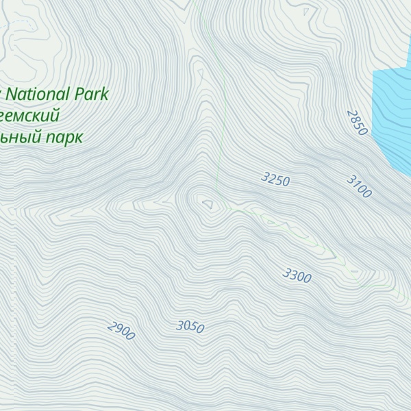 Map of Pik Ciolkovskogo