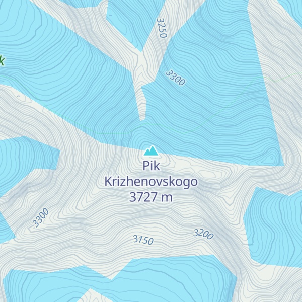 Map of Pik Krizhenovskogo