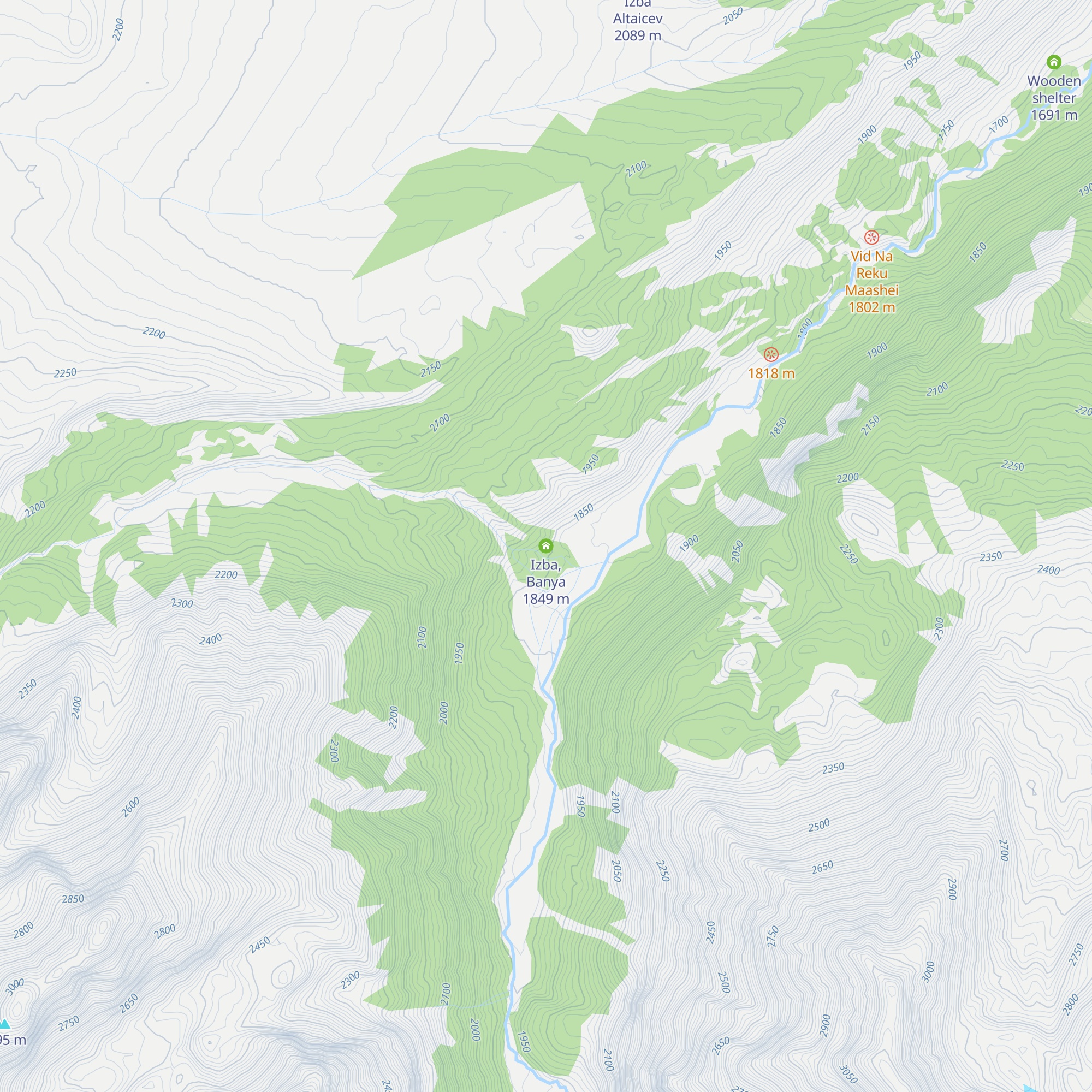 Izba, Banya map