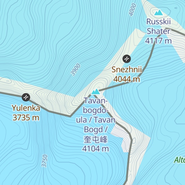 Map of Tavan Bogd Uul 4082.0m