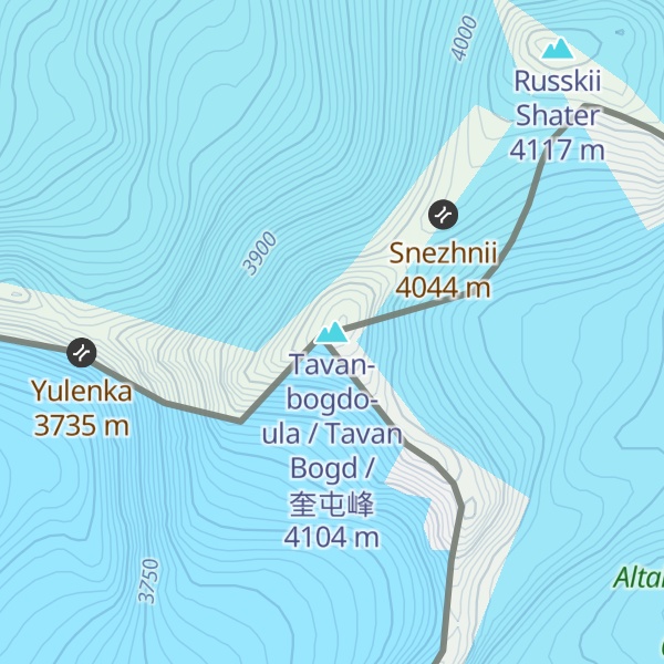 Map of Tavan-bogdo-ula / Tavan Bogd / 奎屯峰