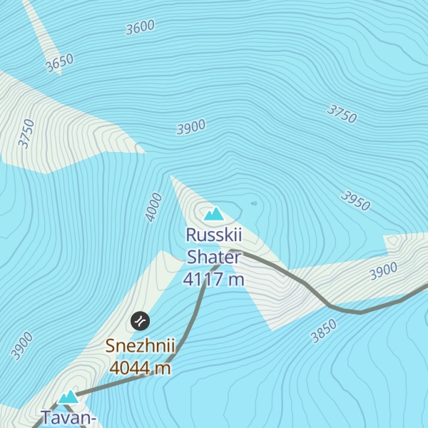 Map of Russkii Shater
