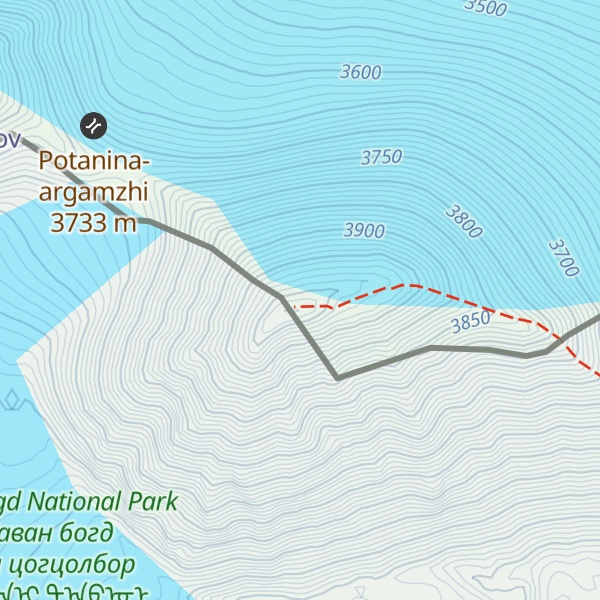 Map of Malchin Peak