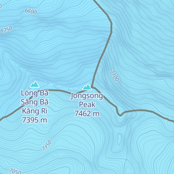 Map of Jongsong Peak