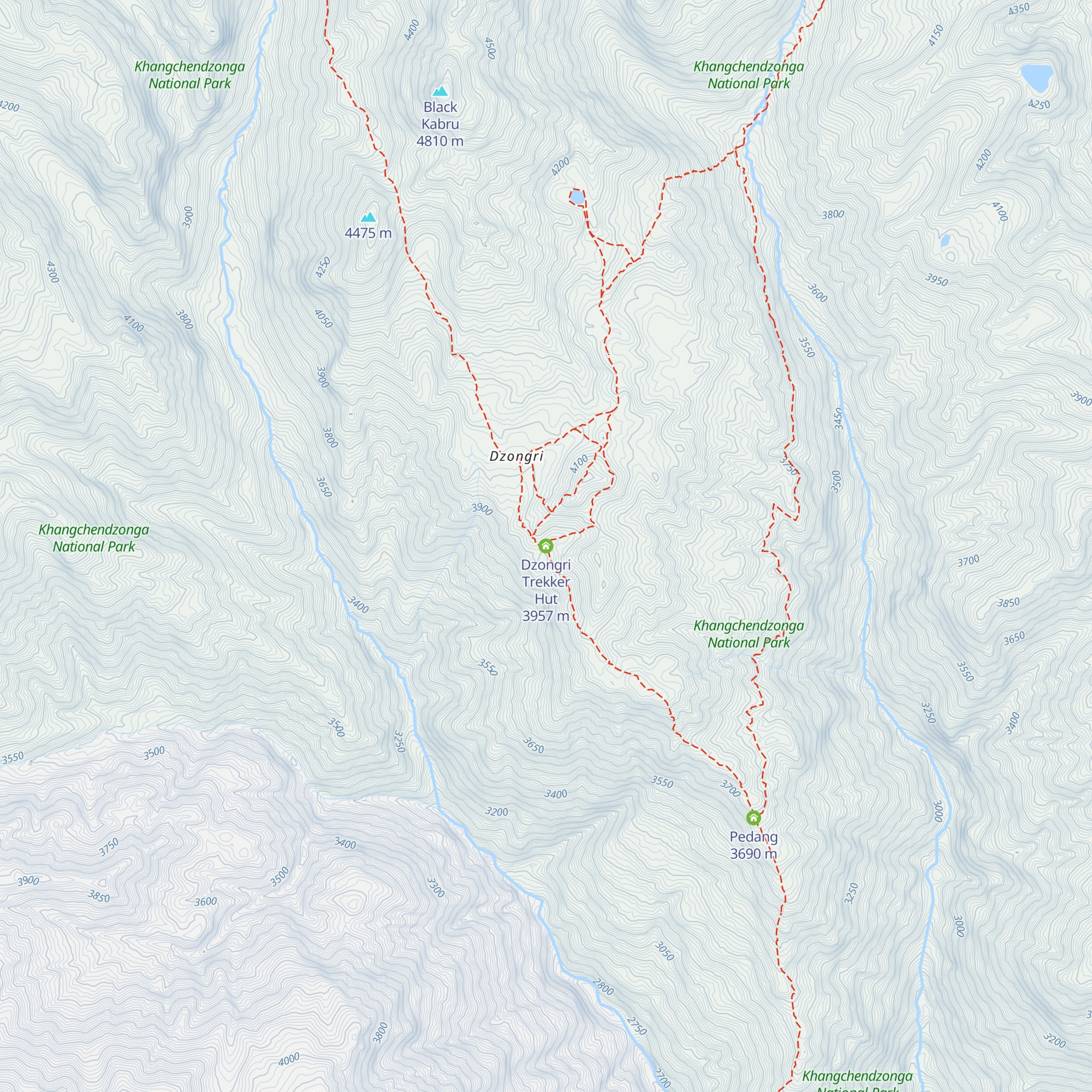 Dzongri Trekker Hut map