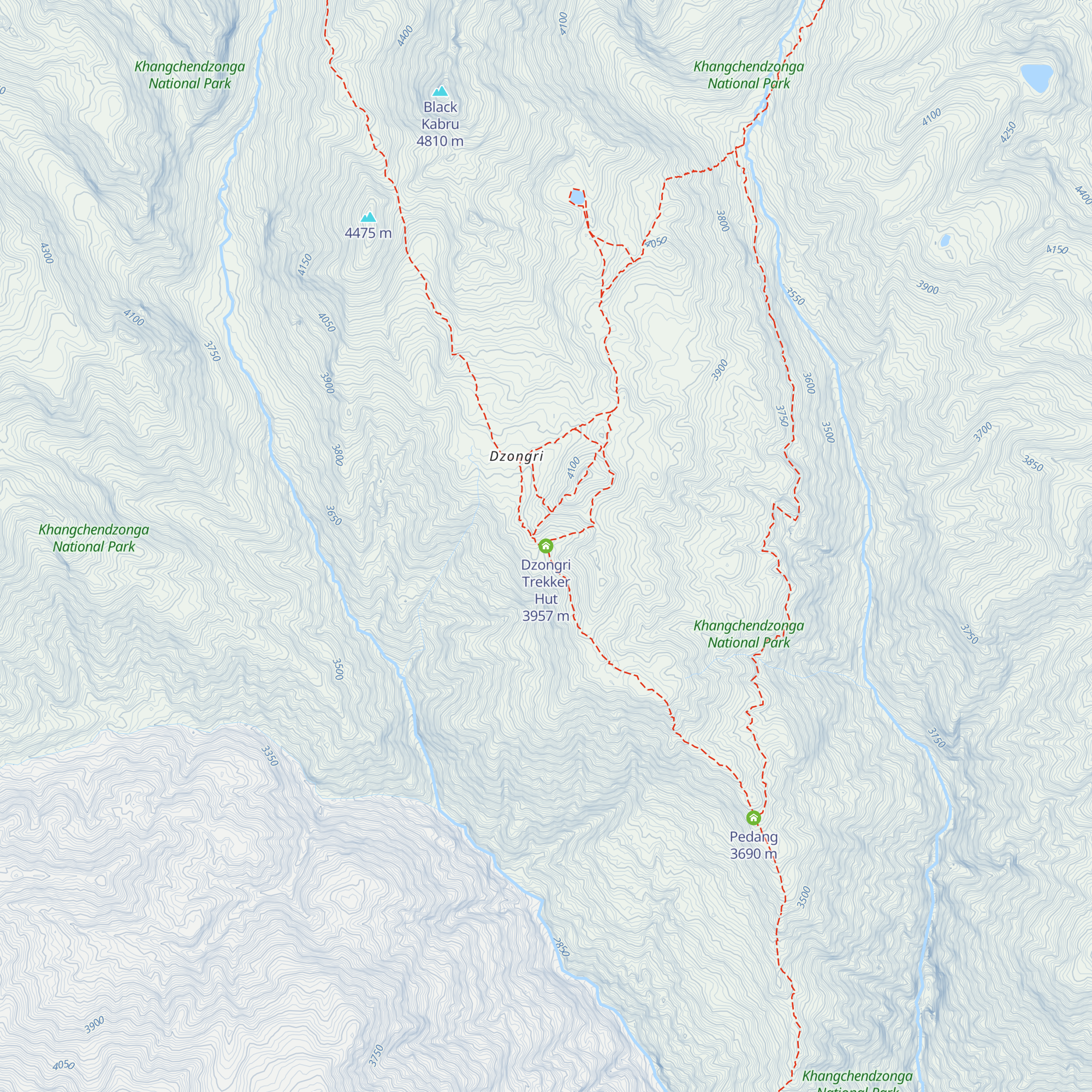 Dzongri Trekker Hut map