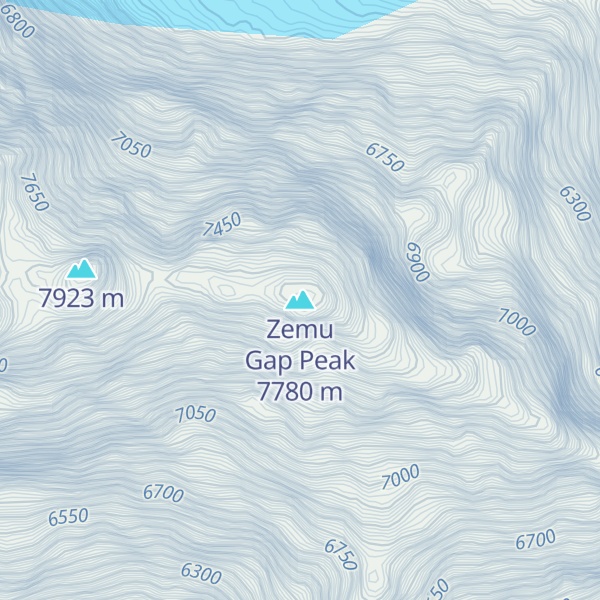 Map of Zemu Gap Peak