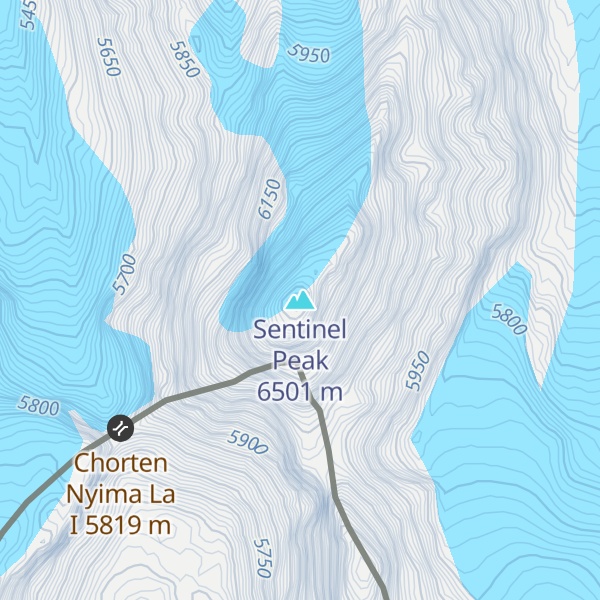 Map of Sentinel Peak