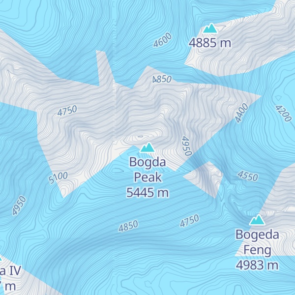 Map of Bogda Peak