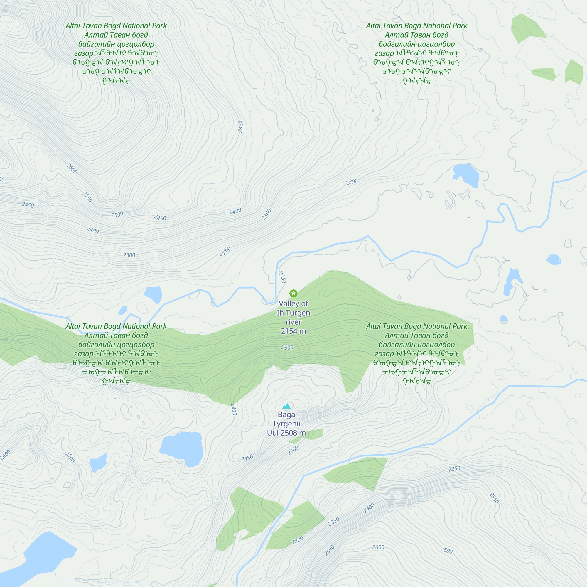 Valley of Ih Turgen river map