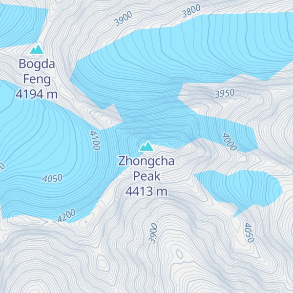 Map of Zhongcha Peak