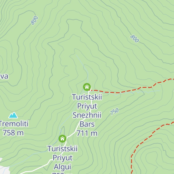 Map of Turistskii Priyut Snezhnii Bars