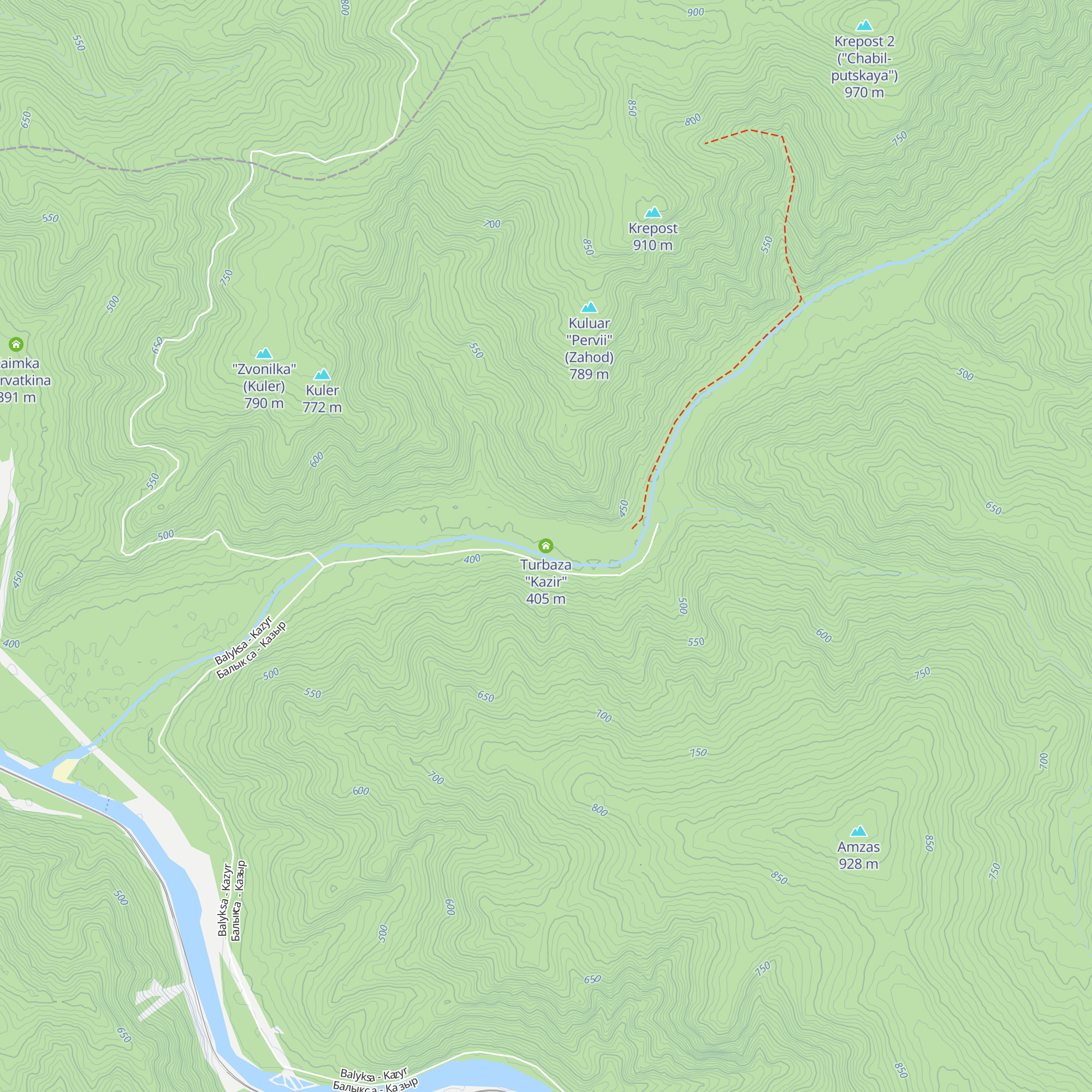 Turbaza "Kazir" map