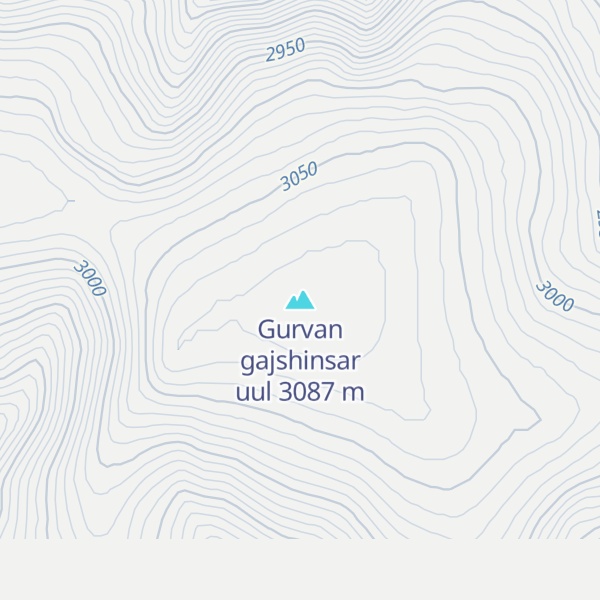 Map of Gurvan gajshinsar uul