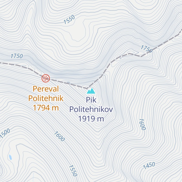 Map of Pik Politehnikov