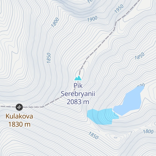 Map of Pik Serebryanii