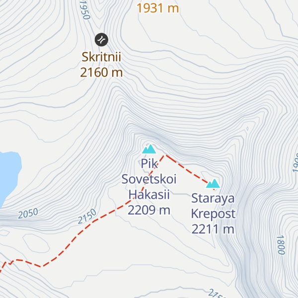Map of Pik Sovetskoi Hakasii