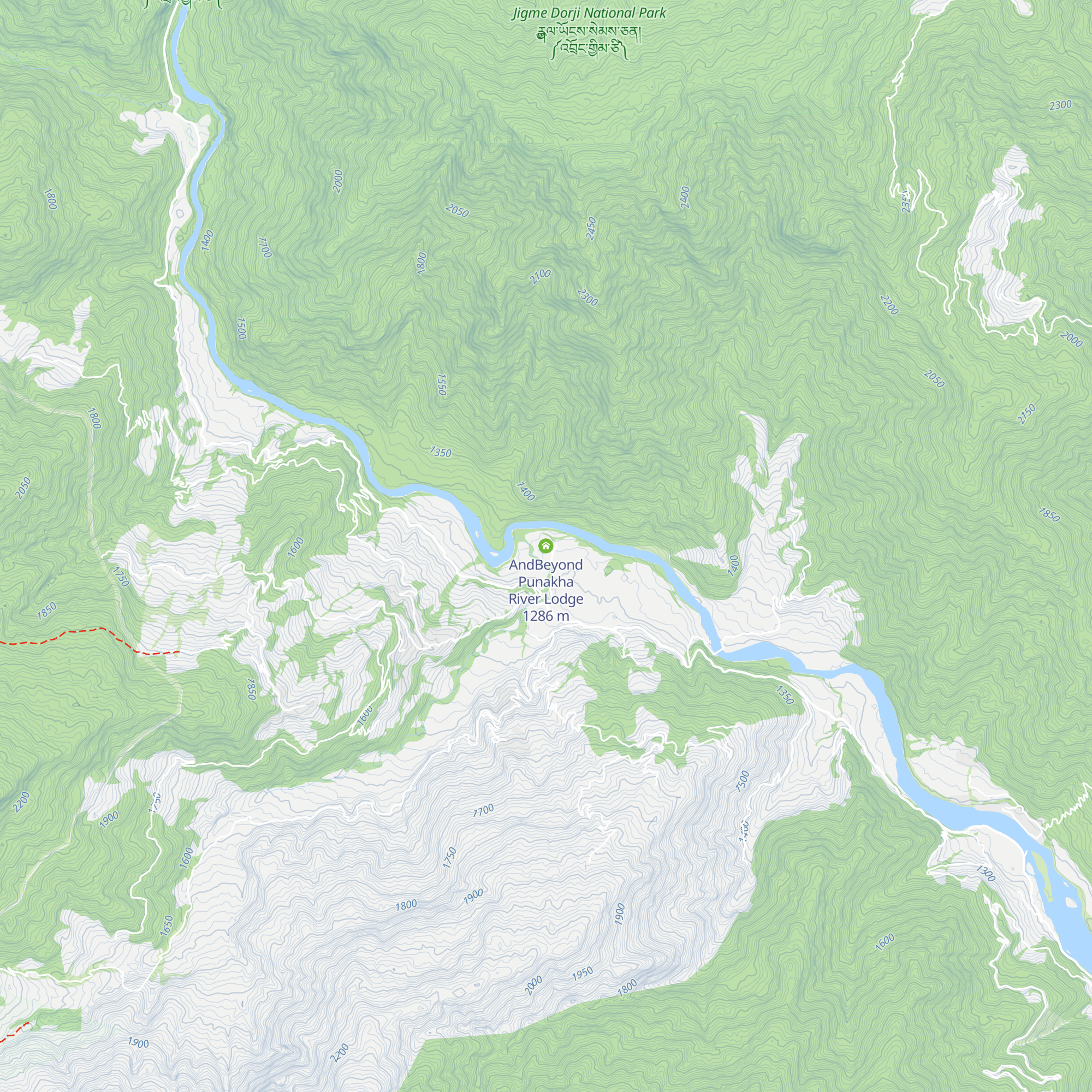 AndBeyond Punakha River Lodge map